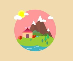 Flat nature landscape illustration