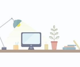 Flat simple fashion desk vector