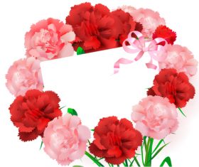 Flower frame with blank card vector