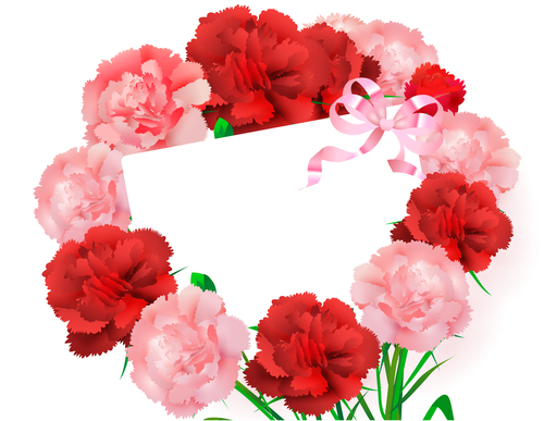 Flower frame with blank card vector