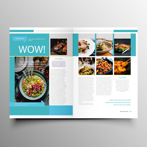 Food brochure cover template vectors 01