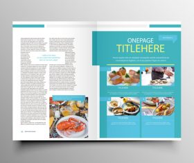 Food brochure cover template vectors 02