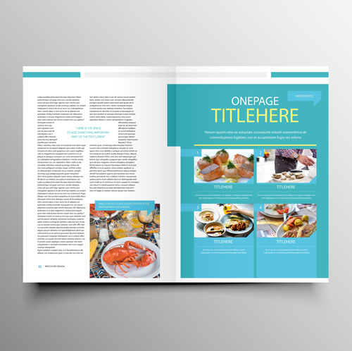 Food brochure cover template vectors 02