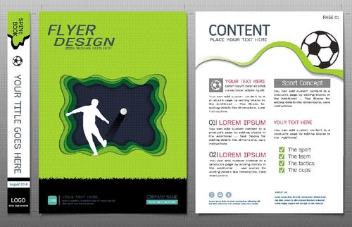 Football flyer design template vector 03