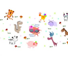 Forest animal cartoon illustration vector