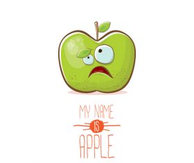 Funny apple cartoon design vector 02