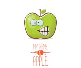 Funny apple cartoon design vector 04