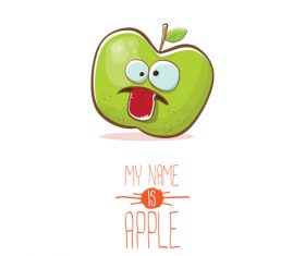 Funny apple cartoon design vector 05