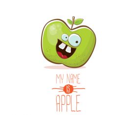 Funny apple cartoon design vector 06