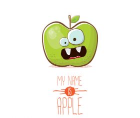Funny apple cartoon design vector 09