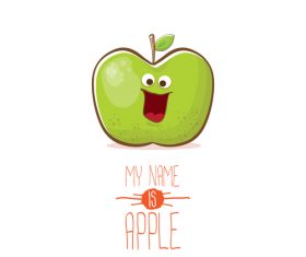 Funny apple cartoon design vector 10