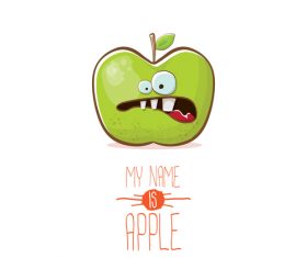 Funny apple cartoon design vector 11