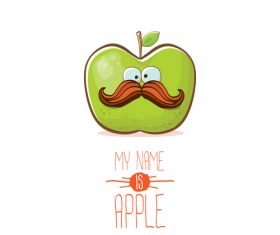 Funny apple cartoon design vector 12