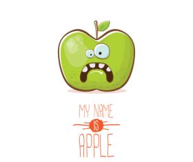 Funny apple cartoon design vector 13