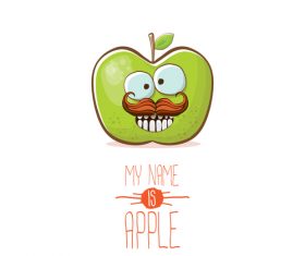 Funny apple cartoon design vector 14