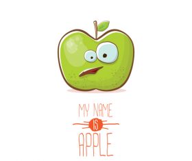 Funny apple cartoon design vector 15