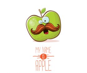 Funny apple cartoon design vector 16