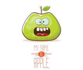 Funny apple cartoon design vector 18