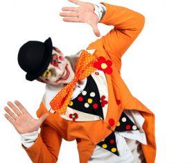 Funny clown show Stock Photo