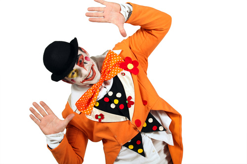 Funny clown show Stock Photo
