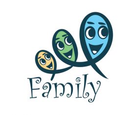 Funny family logos design vector 02