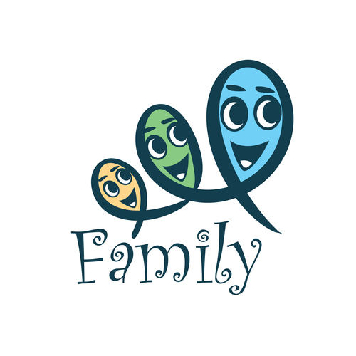 Funny family logos design vector 02 free download