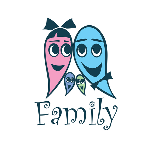 Funny family logos design vector 03