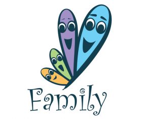 Funny family logos design vector 04