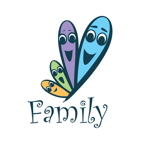 Funny family logos design vector 04 free download