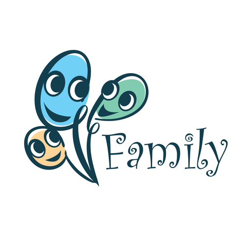 Funny family logos design vector 05