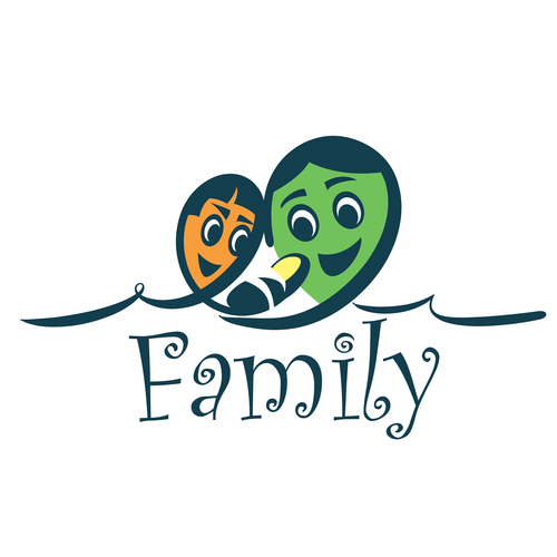 Funny family logos design vector 06