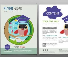 Funny owl flyer design template vector