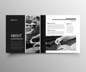 Garment company brochure template black styles vector 01