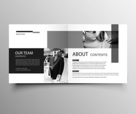 Garment company brochure template black styles vector 02