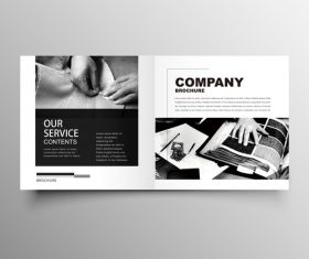 Garment company brochure template black styles vector 03