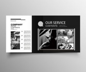 Garment company brochure template black styles vector 04