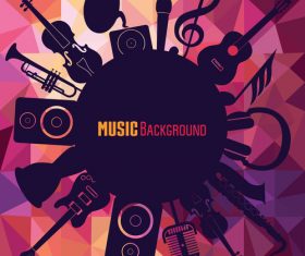 Geometric polygon music vector background 01