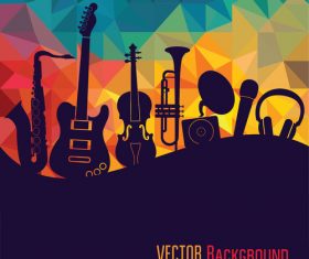 Geometric polygon music vector background 02