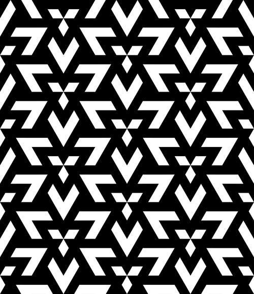 Geometry black with white seamless pattern vector 03