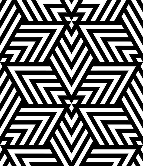 Geometry black with white seamless pattern vector 04