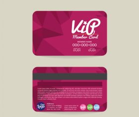 Geonetric shape member card template vector