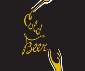 Gold beer logo design vectors