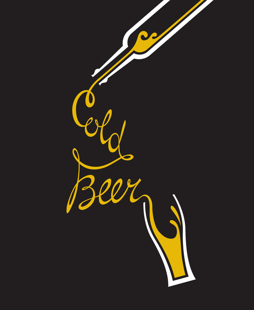 Gold beer logo design vectors