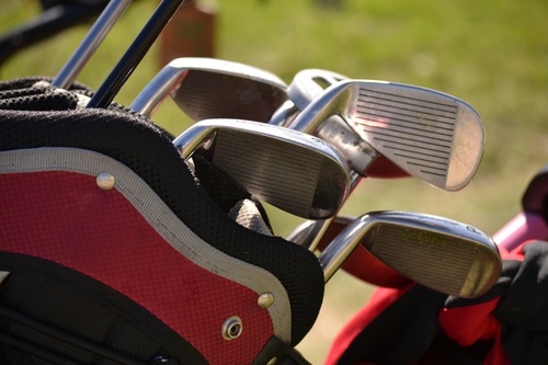 Golf clubs Stock Photo