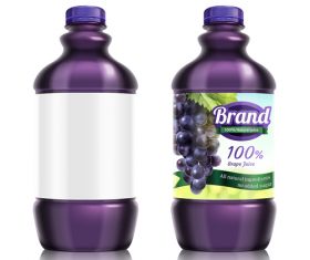 Grape juice package design vector