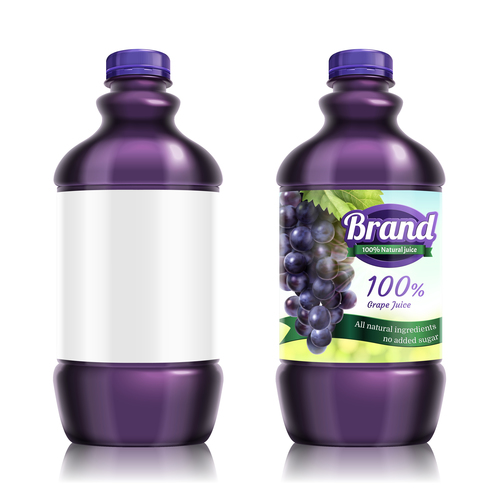 Grape juice package design vector