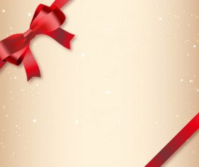 Gray card with red ribbon bows vector
