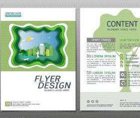 Green city flyer design template vector 01
