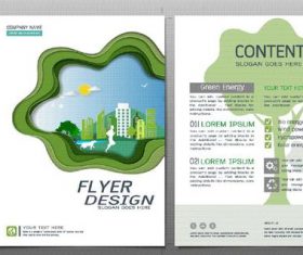 Green city flyer design template vector 02