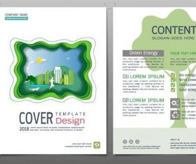 Green city flyer design template vector 03